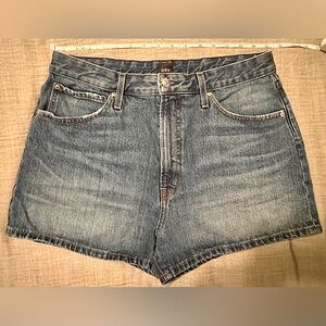 Women’s NWOT Edwin 1947 Lightly Distressed Blue Denim Shorts High Rise sz 32